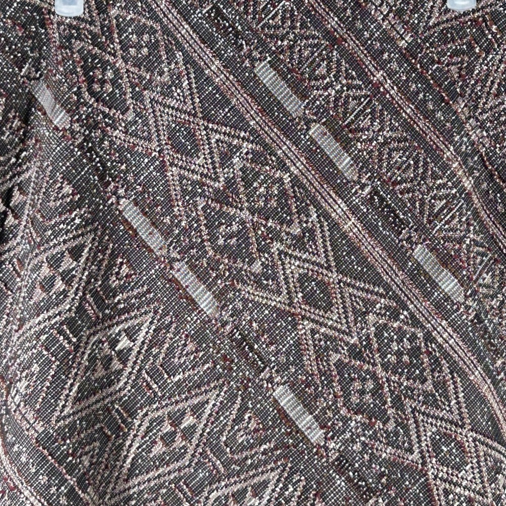Margaret M Womens MM 295 Geometric Jacquard A-Line Skirt Burgundy Black Size L